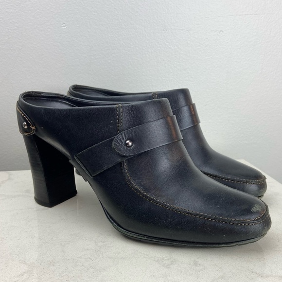 Cole Haan Sabrena Leather Heeled Slip On Clog - Picture 1 of 16